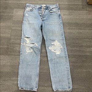 Agolde Light Blue Denim 90’s Jeans worn once